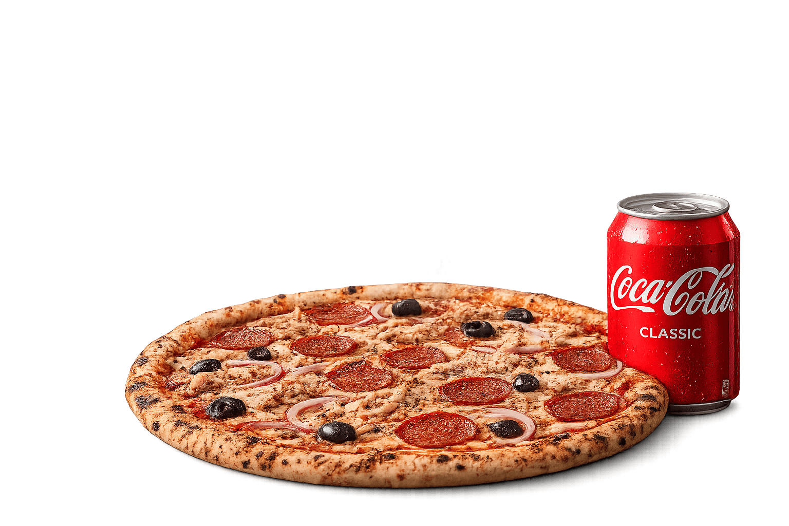 Angebot: jede Pizza 30 cm mit einer Dose Cola für 8,50 € bei Ali Baba